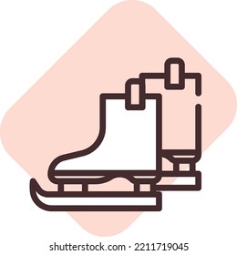 Hobby hockey skating, illustration, vector on white background.