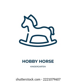 Hobby horse icon. Linear vector illustration from kindergarten collection. Outline hobby horse icon vector. Thin line symbol for use on web and mobile apps, logo, print media.