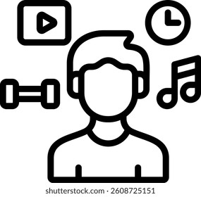 Hobby Icon Outline Vector Illustration