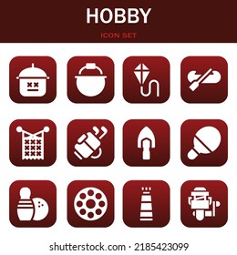 hobby icon set. Vector  illustrations related with Pot, Pot and Kite