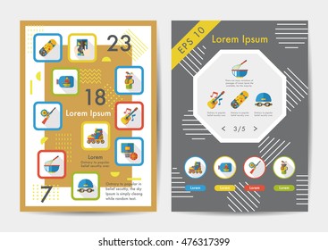 Hobby icons set with long shadow,eps10