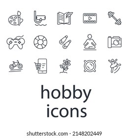 hobby icons set . hobby pack symbol vector elements for infographic web