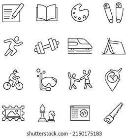hobby icons set . hobby pack symbol vector elements for infographic web