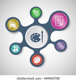 Hobby infographic templates with connected metaballs, stock vector