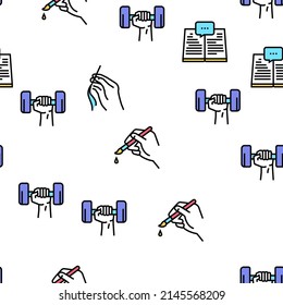 Hobby Leisure Time Vector Seamless Pattern Thin Line Illustration