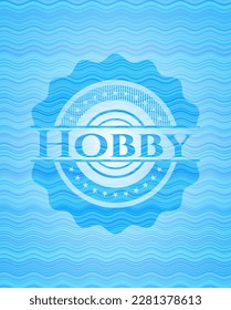 Hobby light blue water style emblem. Vector Illustration. Detailed. 