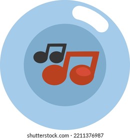 Hobby music, illustration, vector on white background.