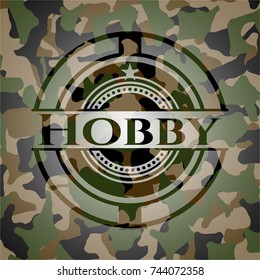 Hobby on camouflage texture