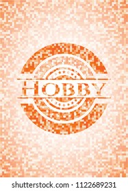 Hobby orange mosaic emblem