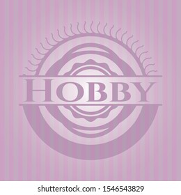 Hobby pink emblem. Retro. Vector Illustration. Detailed.