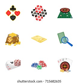 Hobby, player, debt and other web icon in cartoon style. Game, casino, entertainment, icons in set collection.