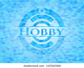 Hobby realistic light blue mosaic emblem