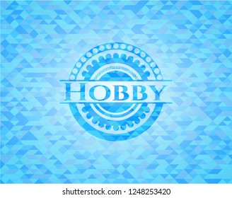 Hobby realistic light blue mosaic emblem