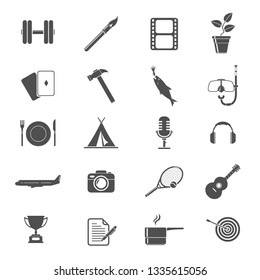 Hobby and Recreation Icon Illustration Vector Set