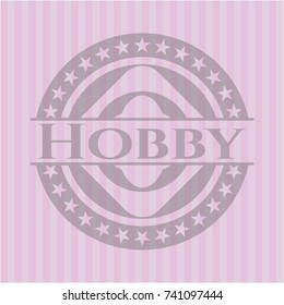 Hobby retro style pink emblem