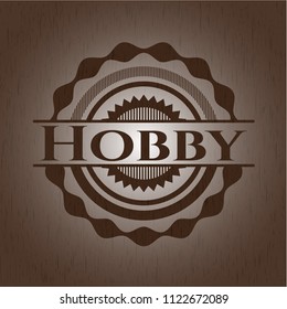 Hobby retro style wooden emblem