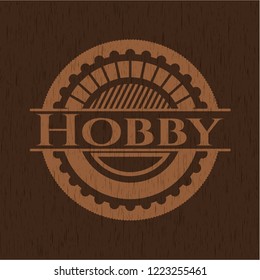 Hobby retro wooden emblem