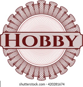 Hobby rosette or money style emblem