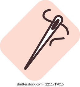 Hobby sewing needle, illustration, vector on white background.