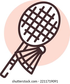 Hobby tennis , illustration, vector on white background.