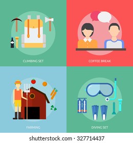 Hobby vector set icons