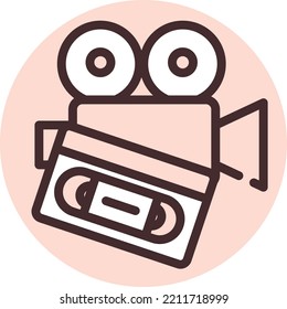 Hobby video, ilustración, vector sobre fondo blanco.