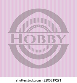 Hobby vintage pink emblem. Vector Illustration. 