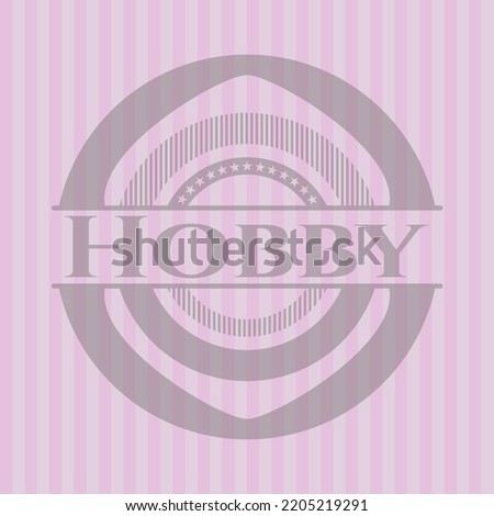 Hobby vintage pink emblem. Vector Illustration. 