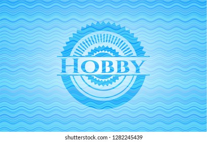 Hobby water wave representation badge background.