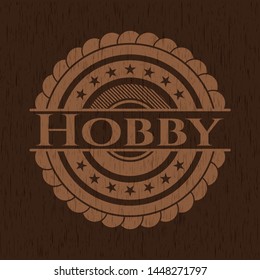 Hobby wooden emblem. Retro. Vector Illustration.