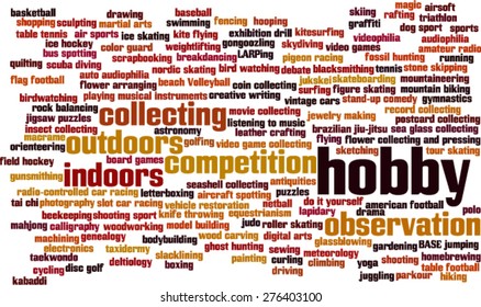 Hobby word cloud concept. Vector illustration