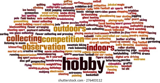 Hobby word cloud concept. Vector illustration