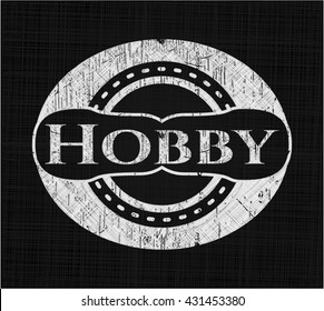 Hobby written with chalkboard texture