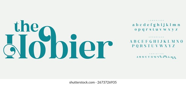 Hobier Elegant Font Mayúsculas y minúsculas. Diseños de moda minimalistas con letras clásicas. Tipografía moderna serif Fuentes concepto vintage decorativo regular. Ilustración vectorial
