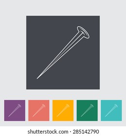 Hobnail. Single flat icon on the button. Vector illustration.