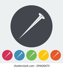 Hobnail. Single flat icon on the circle button. Vector illustration.