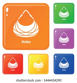 Hobo bag icons set collection vector 6 color isolated on white background