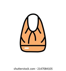 Hobo bag line color icon. Isolated vector element.