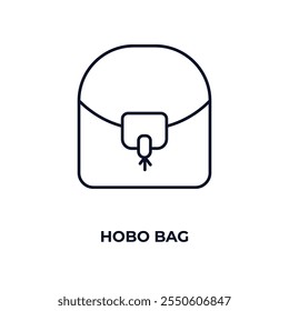 hobo bag outline icon. Linear vector from clothes concept. Thin line hobo bag icon isolated on white background