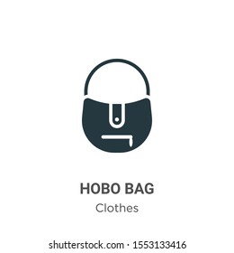 Hobo bag vector icon on white background. Flat vector hobo bag icon symbol sign from modern clothes collection for mobile concept and web apps design.