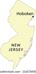 Hoboken City Location On New Jersey Map