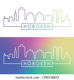 Hoboken Skyline. Colorful Linear Style. Editable Vector File.