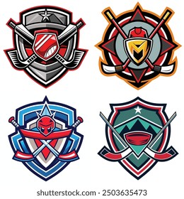 Hoceky vector logo with sheild