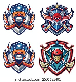 Hoceky vector logo with sheild