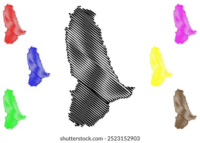 Hochdorf District (Switzerland, Swiss Confederation, Canton of Lucerne or Luzern) map vector illustration, scribble sketch Wahlkreis Hochdorf map