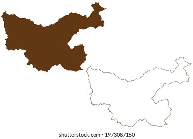 Hochsauerlandkreis district (Federal Republic of Germany, State of North Rhine-Westphalia, NRW, Arnsberg region) map vector illustration, scribble sketch Hochsauerlandkreis map