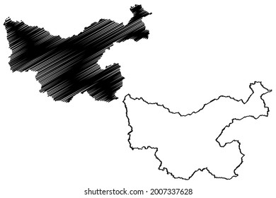 Hochsauerlandkreis district (Federal Republic of Germany, State of North Rhine-Westphalia, NRW, Arnsberg region) map vector illustration, scribble sketch Hochsauerlandkreis map