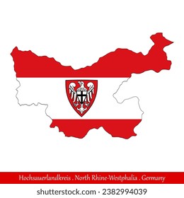 Hochsauerlandkreis Flag - North Rhine-Westphalia,Germany (EPS)