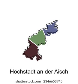 Hochstadt An Der Aisch world map vector design template, graphic style isolated on white background, suitable for your company