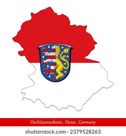 Hochtaunuskreis Flag - Hesse, Deutschland (EPS)